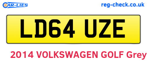 LD64UZE are the vehicle registration plates.
