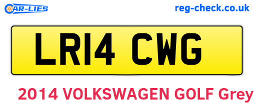LR14CWG are the vehicle registration plates.