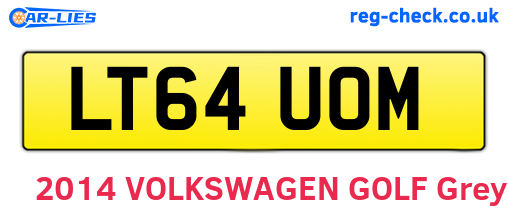 LT64UOM are the vehicle registration plates.