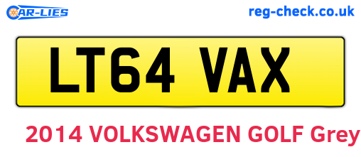LT64VAX are the vehicle registration plates.