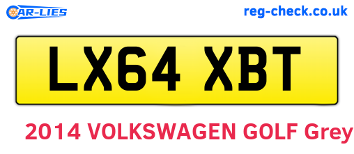 LX64XBT are the vehicle registration plates.