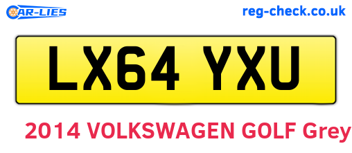 LX64YXU are the vehicle registration plates.