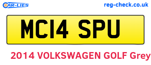 MC14SPU are the vehicle registration plates.