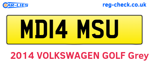 MD14MSU are the vehicle registration plates.
