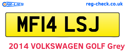 MF14LSJ are the vehicle registration plates.