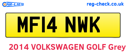 MF14NWK are the vehicle registration plates.