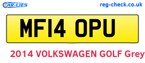 MF14OPU are the vehicle registration plates.