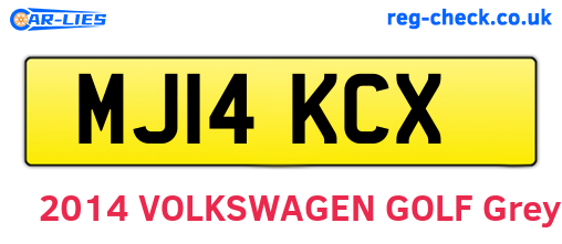 MJ14KCX are the vehicle registration plates.