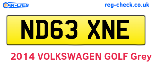 ND63XNE are the vehicle registration plates.