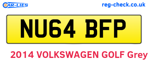 NU64BFP are the vehicle registration plates.