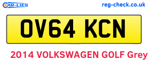 OV64KCN are the vehicle registration plates.