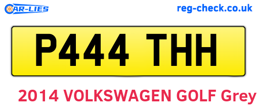 P444THH are the vehicle registration plates.