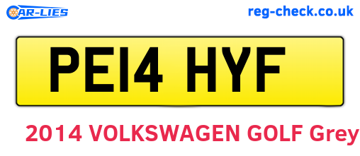PE14HYF are the vehicle registration plates.