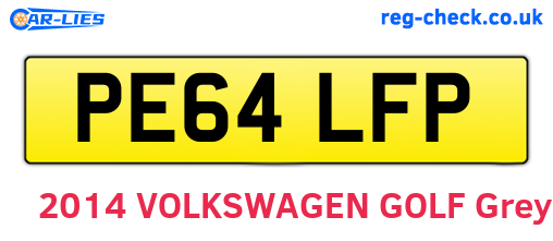 PE64LFP are the vehicle registration plates.