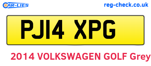 PJ14XPG are the vehicle registration plates.