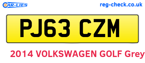 PJ63CZM are the vehicle registration plates.