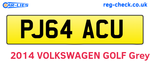 PJ64ACU are the vehicle registration plates.