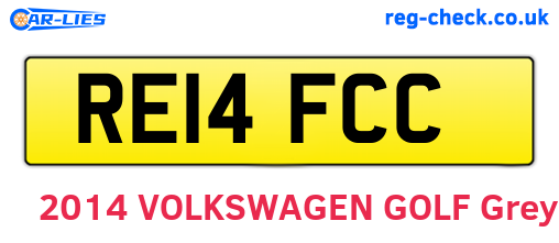 RE14FCC are the vehicle registration plates.