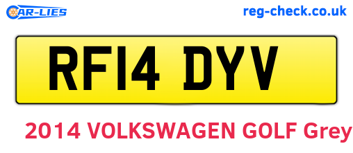 RF14DYV are the vehicle registration plates.