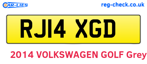 RJ14XGD are the vehicle registration plates.