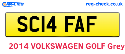 SC14FAF are the vehicle registration plates.