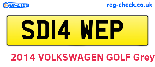 SD14WEP are the vehicle registration plates.