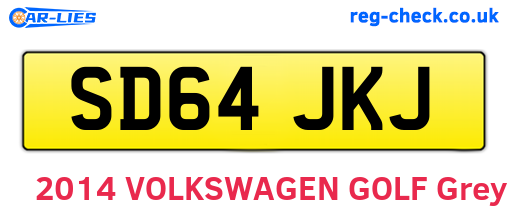 SD64JKJ are the vehicle registration plates.
