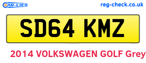 SD64KMZ are the vehicle registration plates.