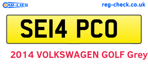 SE14PCO are the vehicle registration plates.