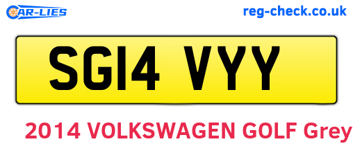 SG14VYY are the vehicle registration plates.