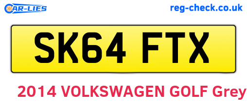 SK64FTX are the vehicle registration plates.