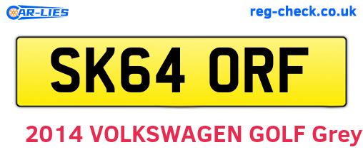 SK64ORF are the vehicle registration plates.