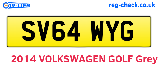 SV64WYG are the vehicle registration plates.