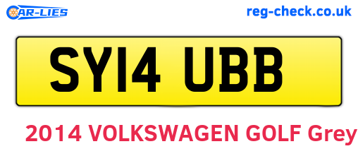 SY14UBB are the vehicle registration plates.
