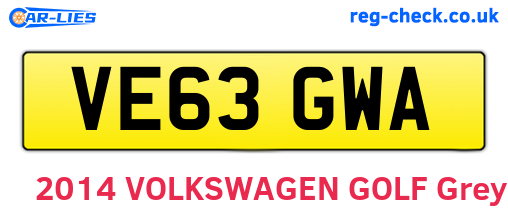 VE63GWA are the vehicle registration plates.