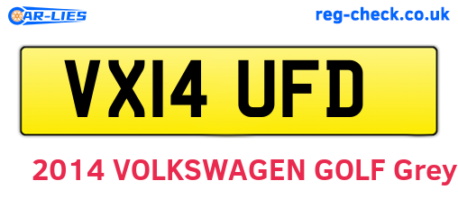 VX14UFD are the vehicle registration plates.