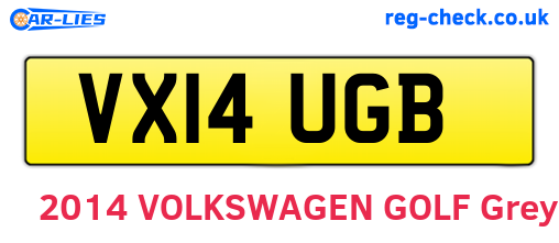VX14UGB are the vehicle registration plates.