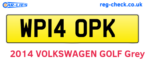 WP14OPK are the vehicle registration plates.