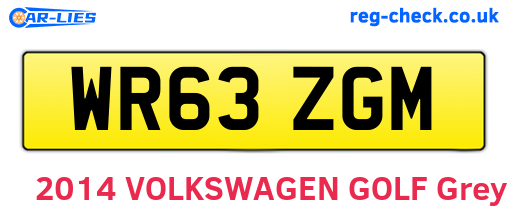 WR63ZGM are the vehicle registration plates.