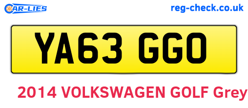 YA63GGO are the vehicle registration plates.