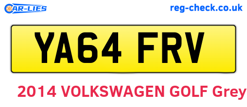 YA64FRV are the vehicle registration plates.