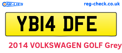 YB14DFE are the vehicle registration plates.