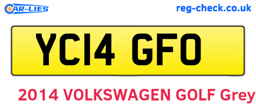 YC14GFO are the vehicle registration plates.
