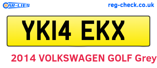 YK14EKX are the vehicle registration plates.