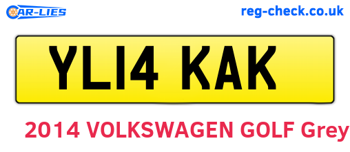YL14KAK are the vehicle registration plates.