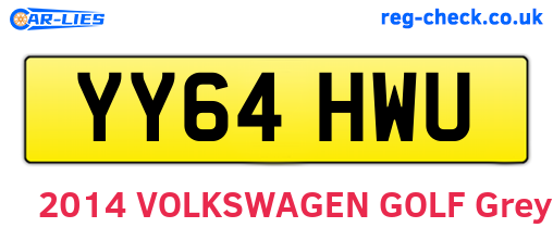 YY64HWU are the vehicle registration plates.