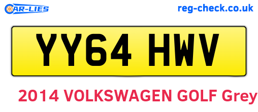 YY64HWV are the vehicle registration plates.