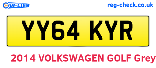 YY64KYR are the vehicle registration plates.