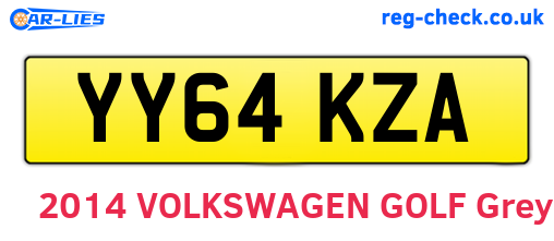 YY64KZA are the vehicle registration plates.