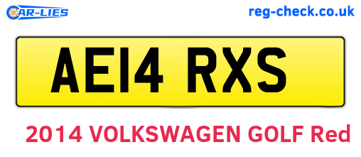 AE14RXS are the vehicle registration plates.